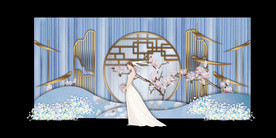 水墨新中国风婚礼设计背景