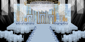 水墨新中国风婚礼设计背景