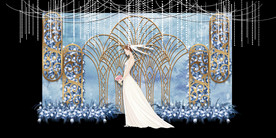 水墨新中国风婚礼设计背景