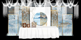 水墨新中国风婚礼设计背景