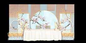 水墨新中国风婚礼设计背景