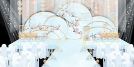 水墨新中国风婚礼设计背景