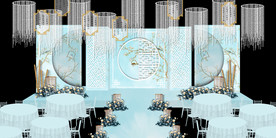 水墨新中国风婚礼设计背景