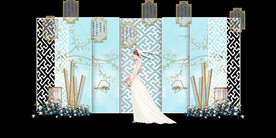 水墨新中国风婚礼设计背景