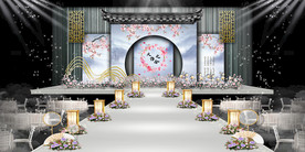 水墨新中国风婚礼设计背景