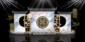 水墨新中国风婚礼设计背景