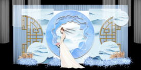 水墨新中国风婚礼设计背景