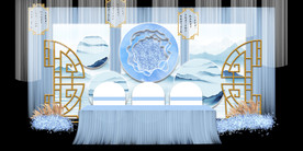 水墨新中国风婚礼设计背景