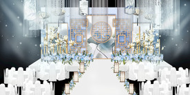 水墨新中国风婚礼设计背景