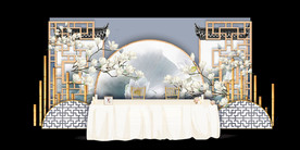 水墨新中国风婚礼设计背景