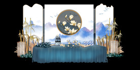 水墨新中国风婚礼设计背景