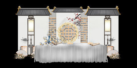 水墨新中国风婚礼设计背景