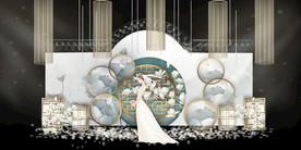 水墨新中国风婚礼设计背景