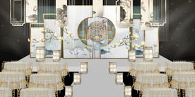 水墨新中国风婚礼设计背景