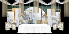 水墨新中国风婚礼设计背景