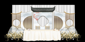 水墨新中国风婚礼设计背景