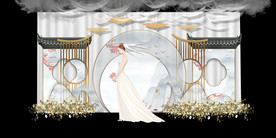 水墨新中国风婚礼设计背景