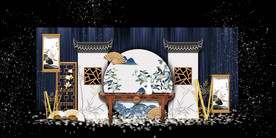 水墨新中国风婚礼设计背景