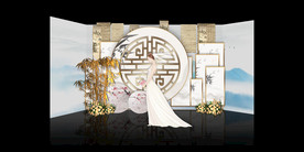 水墨新中国风婚礼设计背景