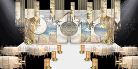 水墨新中国风婚礼设计背景