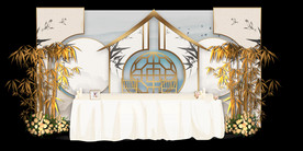 水墨新中国风婚礼设计背景