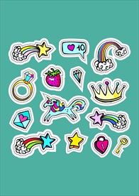 小清新涂鸦卡通插画