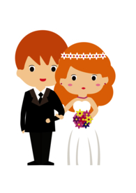 卡通新郎新娘