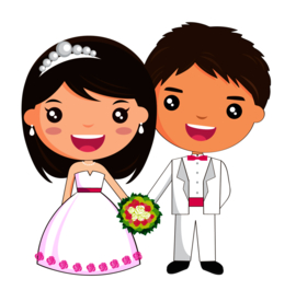 卡通新郎新娘