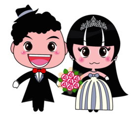 卡通新郎新娘