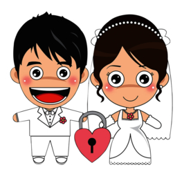 卡通新郎新娘