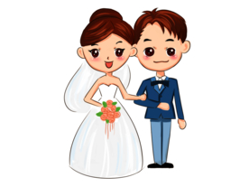 卡通新郎新娘