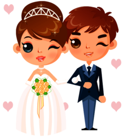 卡通新郎新娘
