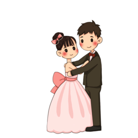 卡通新郎新娘
