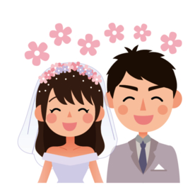 卡通新郎新娘