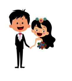 卡通新郎新娘