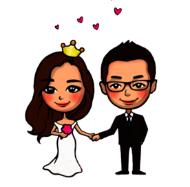 卡通新郎新娘
