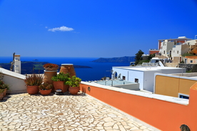 希腊圣托里尼菲拉小镇