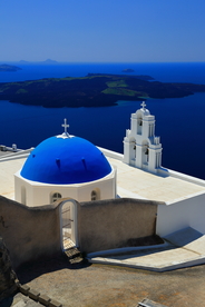 希腊圣托里菲拉小镇