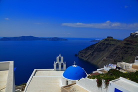 希腊圣托里菲拉小镇