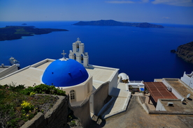 希腊圣托里菲拉小镇