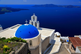 希腊圣托里菲拉小镇