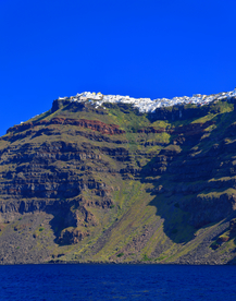 希腊圣托里菲拉小镇全景照片