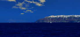 希腊圣托里菲拉小镇全景照片