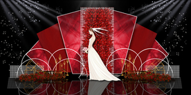 红色婚礼设计背景图片