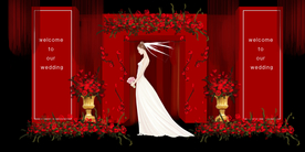 红色婚礼设计背景图片