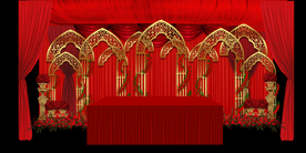 红色婚礼设计背景图片