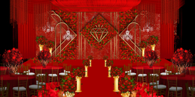 红色婚礼设计背景图片