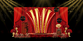 红色婚礼设计背景图片