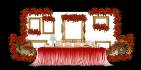 红色婚礼设计背景图片