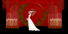 红色婚礼设计背景图片